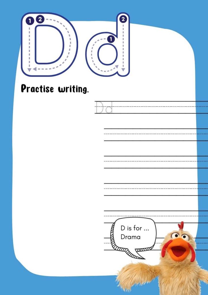Larrikin Puppets’ Fun Theatre Alphabet Writing Workbook